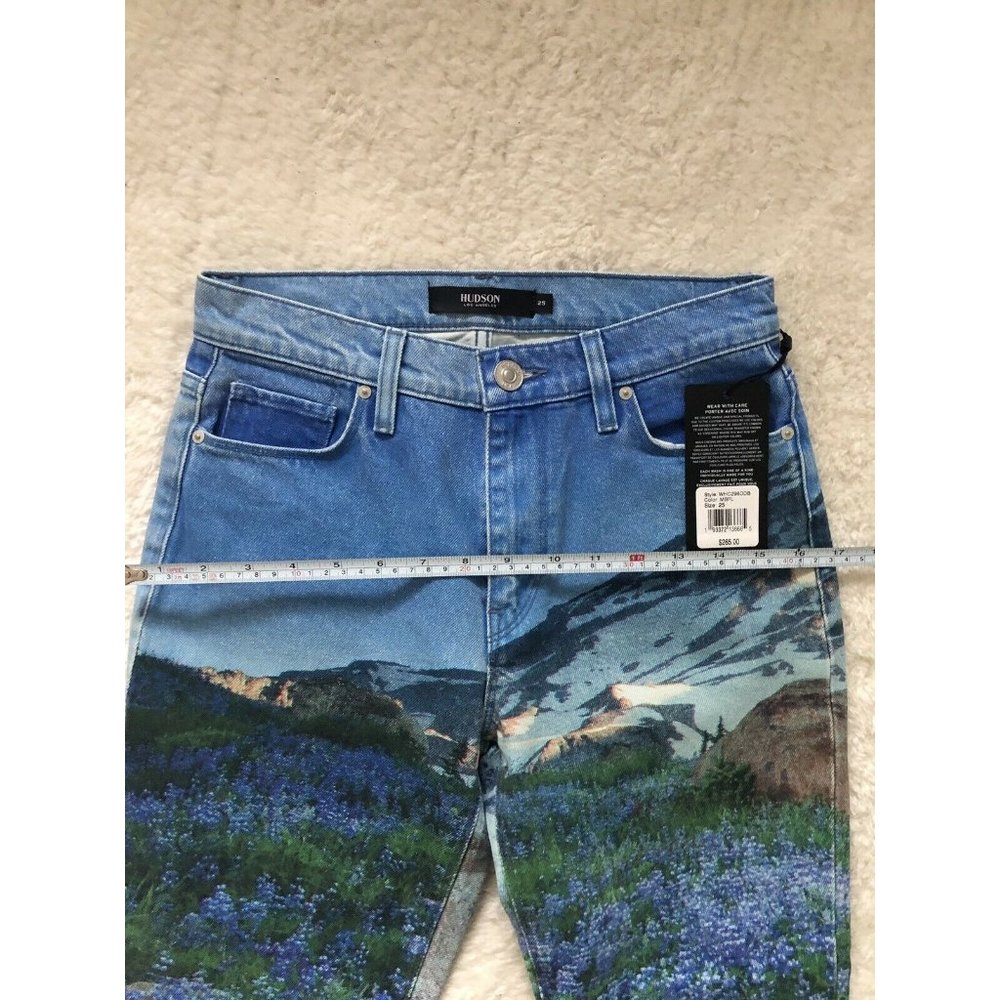 Hudson Jeans Barbara Mountain Blue Flow High-Rise Crop Straight Leg Jean Size 25 - Picture 11 of 12